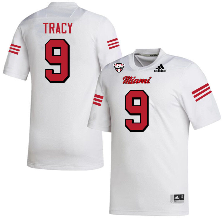 Miami University Redhawks #9 Kenny Tracy College Football Jerseys Stitched-White